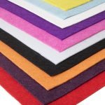 20x30 cm, 10 Adet A4 İnce Keçe Paketi Karışık Renkler